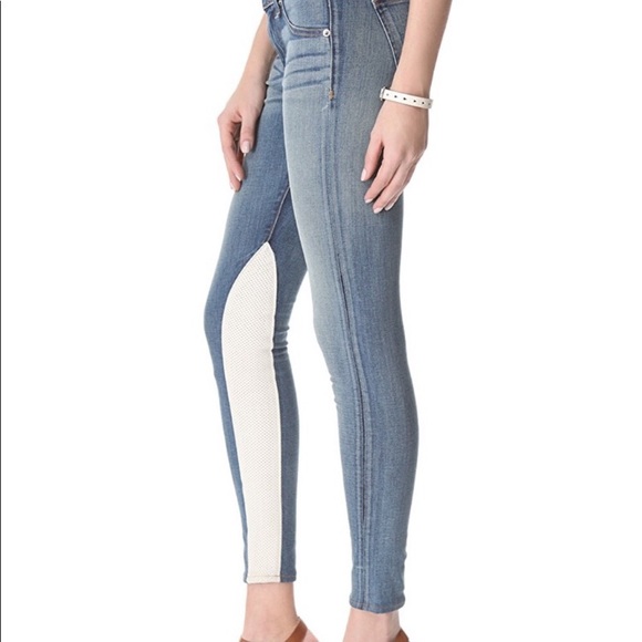 Rag & Bone Jodhpur Heathway Jeans With Leather Panels Size 25 - Picture 8 of 11